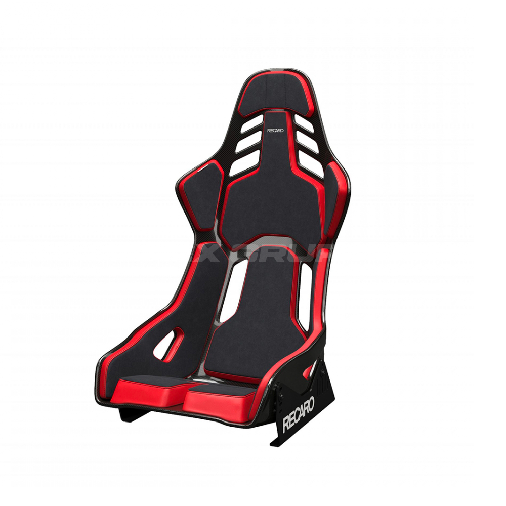 Recaro Podium CF Seat | Alcantara Black / Red Leather (Large / Passenger - R)