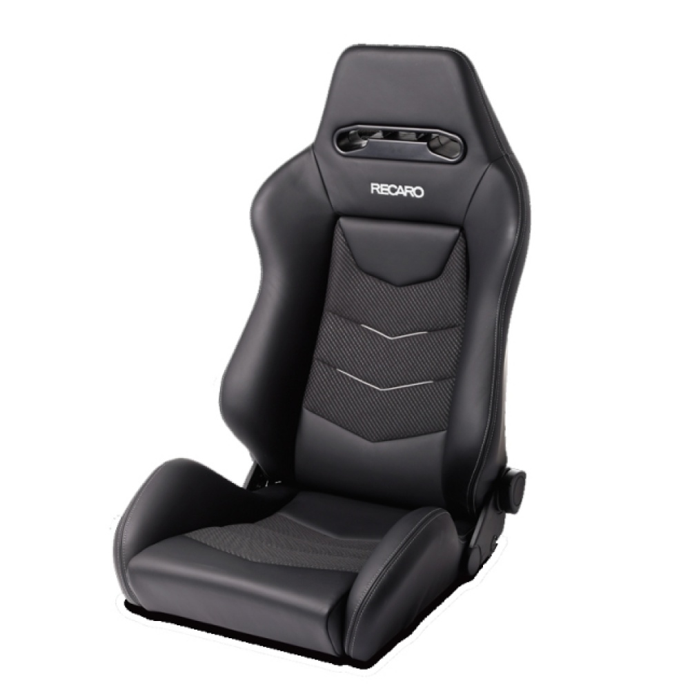 Recaro Speed V Driver Seat - Black Leather/Blue Suede Accent